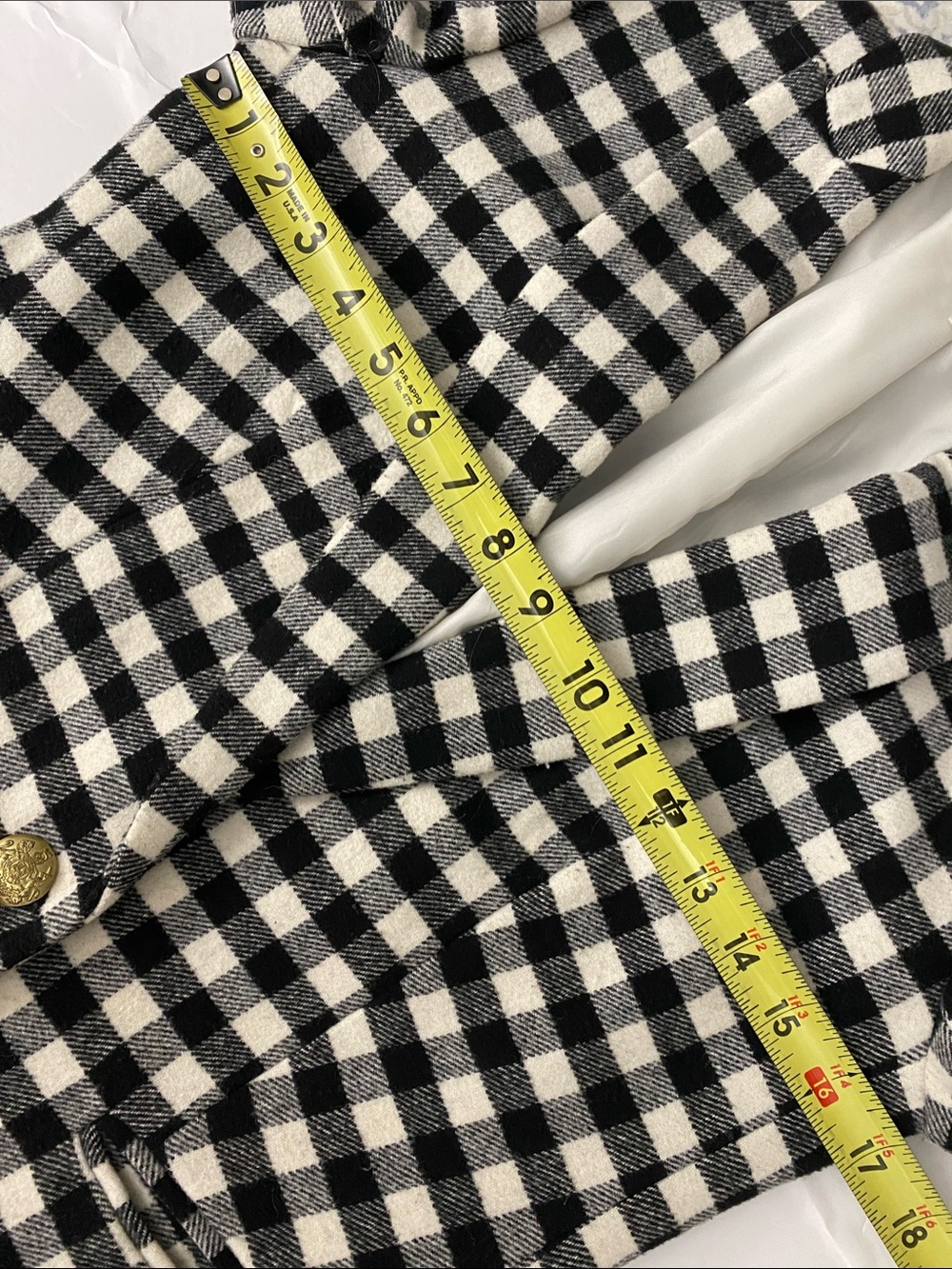 J. Crew Wool Black and White Checked Single-Button Blazer - Picture 10 of 16